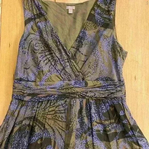 Halogen Womens Fit Flare Sleeveless Cotton Black Purple Khaki Dress small - Picture 3 of 11